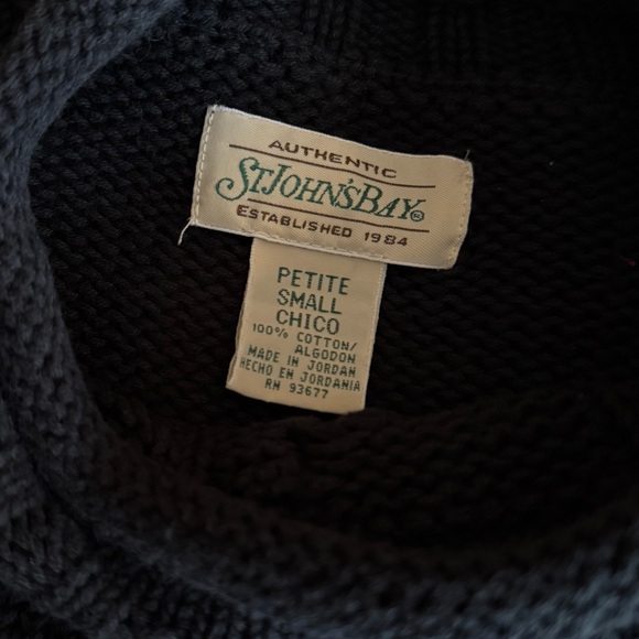 Vintage Black Knit Sweater St. John’s Bay Petite Small - Picture 6 of 6